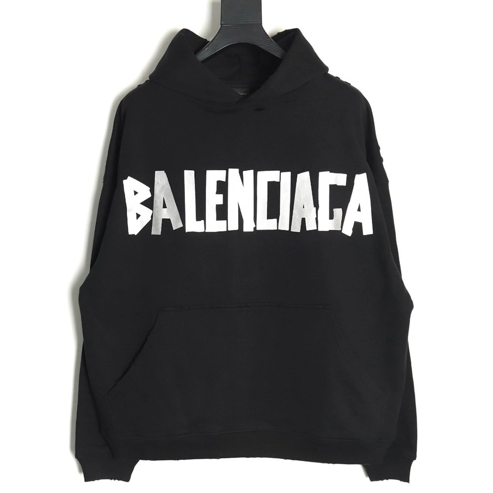 Balenciaga Textured paper Tape Hoodie,Balenciaga,BLCG-10241215
