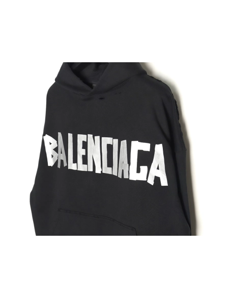 Balenciaga Textured paper Tape Hoodie,Balenciaga,BLCG-10241215