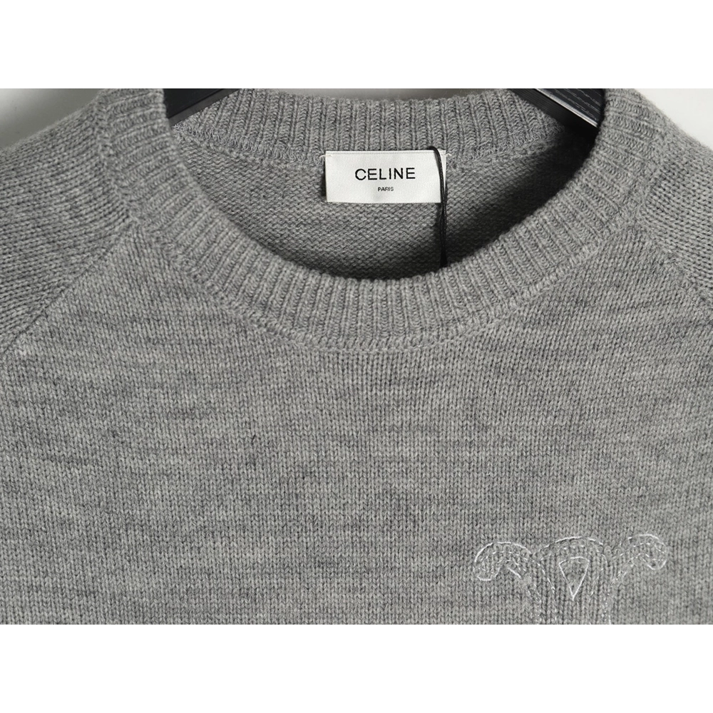 Celine embroidered logo crew neck sweater,Celine,CE-12241215