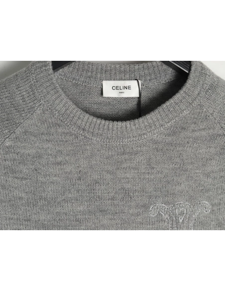 Celine embroidered logo crew neck sweater,Celine,CE-12241215