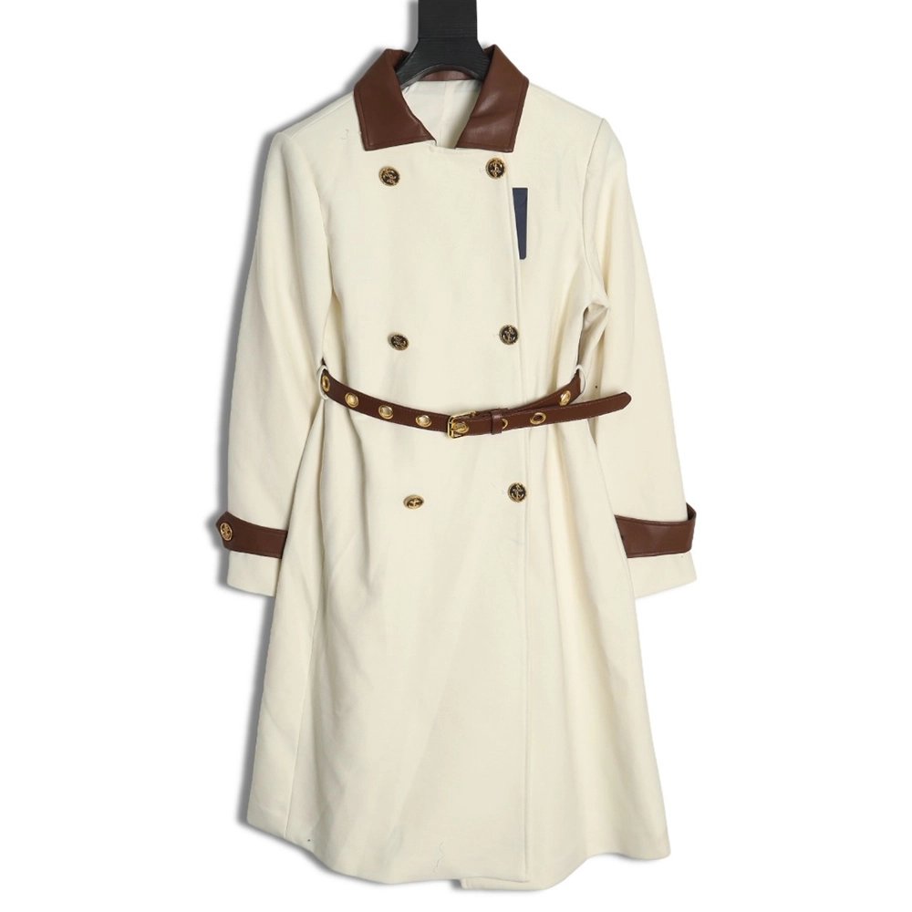 Louis Vuitton wool belt long trench coat,Louis Vuitton,LV-17241215