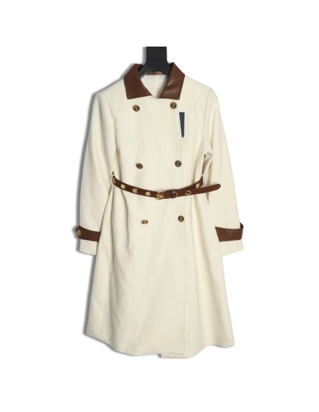 Louis Vuitton wool belt long trench coat,Louis Vuitton,LV-17241215