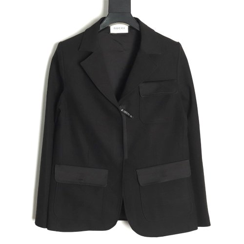 Gucci Solid Satin Wool Jacket Suit,Gucci,GUC-19241215