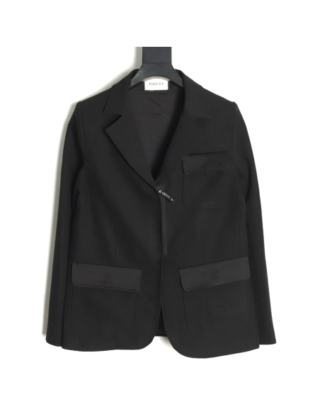 Gucci Solid Satin Wool Jacket Suit,Gucci,GUC-19241215