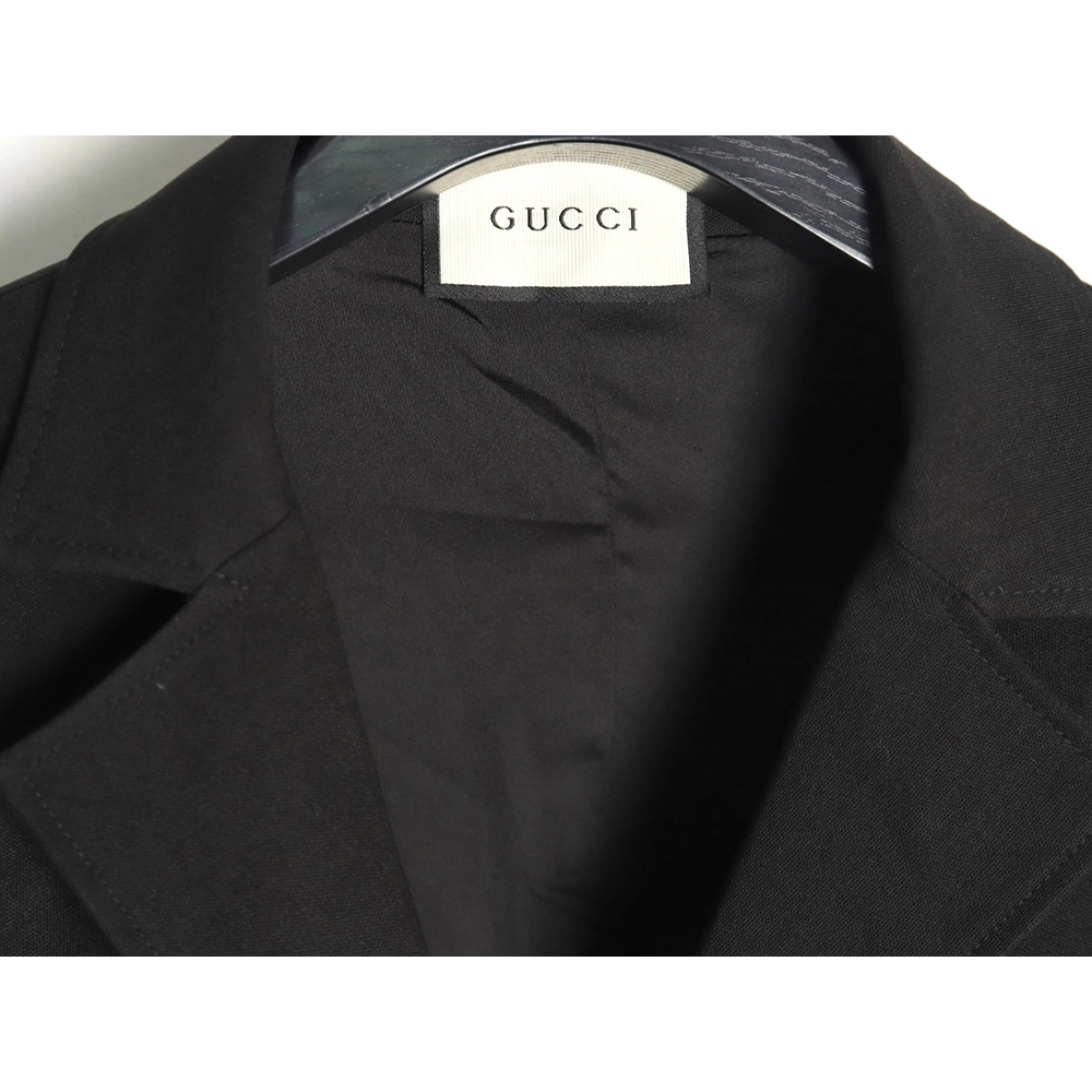 Gucci Solid Satin Wool Jacket Suit,Gucci,GUC-19241215