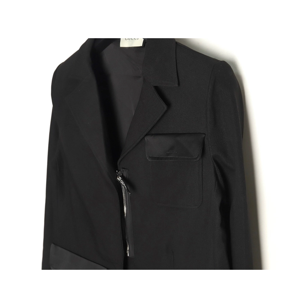 Gucci Solid Satin Wool Jacket Suit,Gucci,GUC-19241215