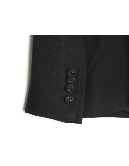 Gucci Solid Satin Wool Jacket Suit,Gucci,GUC-19241215