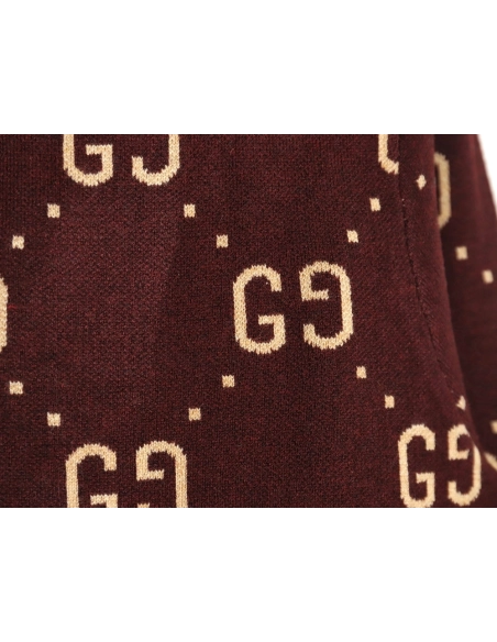 Gucci Double G Jacquard Crew Neck Cardigan Sweater,Gucci,GUC-22241215