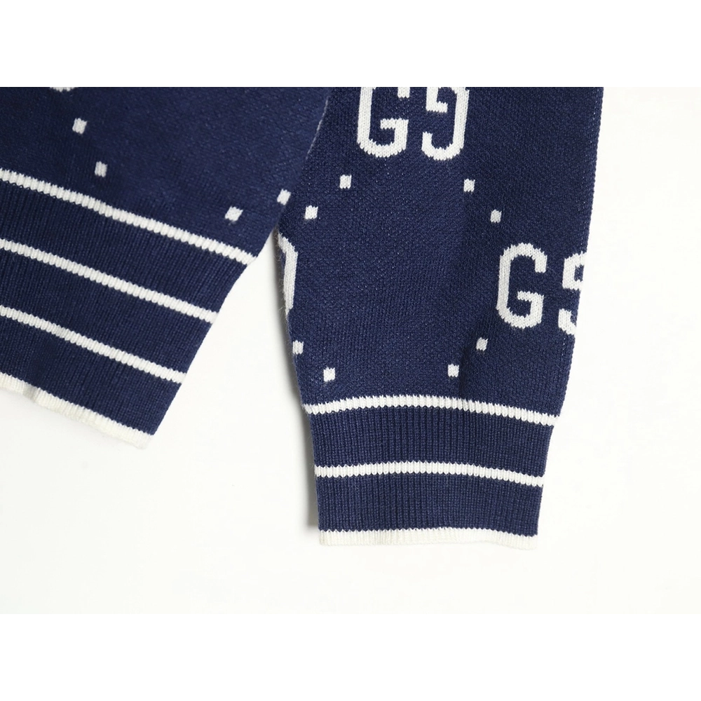 Gucci Double G Jacquard Crew Neck Cardigan Sweater,Gucci,GUC-23241215