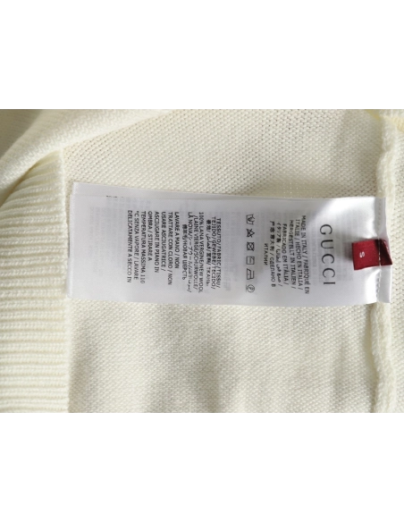 Gucci Double G embroidered lapel halfbreasted wool knit sweater,Gucci,GUC-24241215