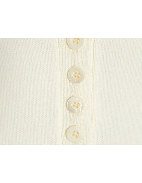 Gucci Double G embroidered lapel halfbreasted wool knit sweater,Gucci,GUC-24241215