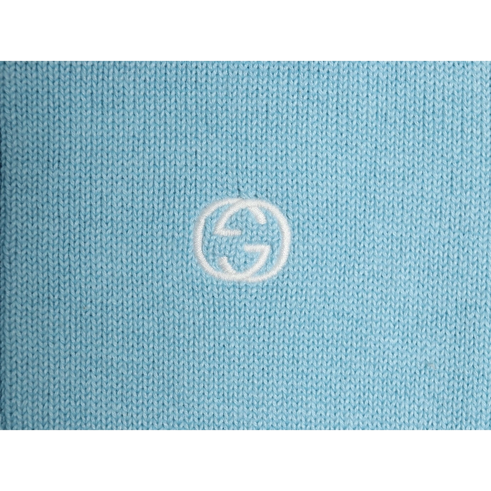 Gucci Double G embroidered lapel halfbreasted wool knit sweater,Gucci,GUC-26241215