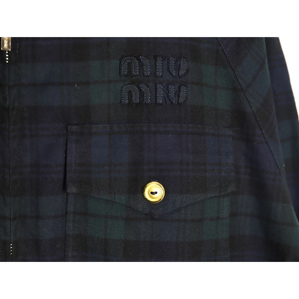 Miu Miu embroidered monogram check jacket,Miu Miu,MIU-07241215