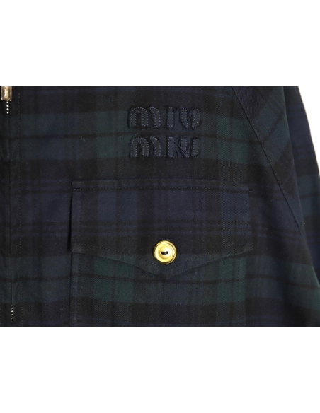 Miu Miu embroidered monogram check jacket,Miu Miu,MIU-07241215