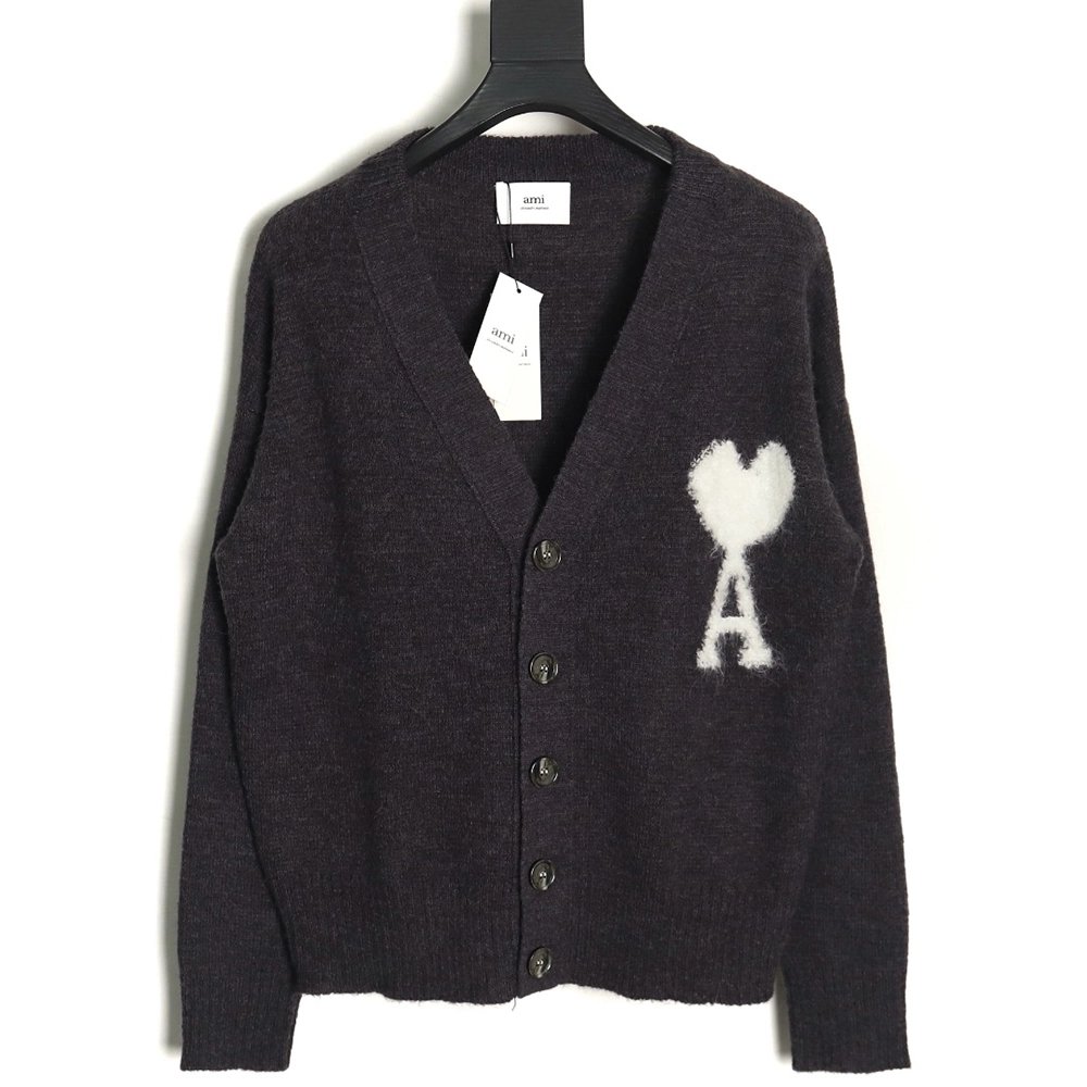Ami Paris Cloud Mohair Cardigan TSK1,Ami