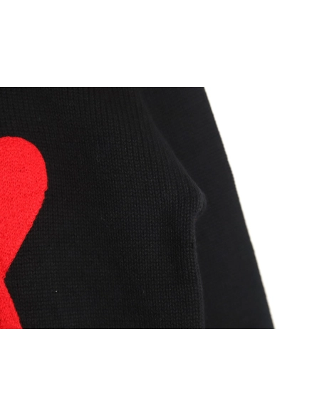 AMI PARIS Heart embroidered crew neck sweater TSK2,Ami