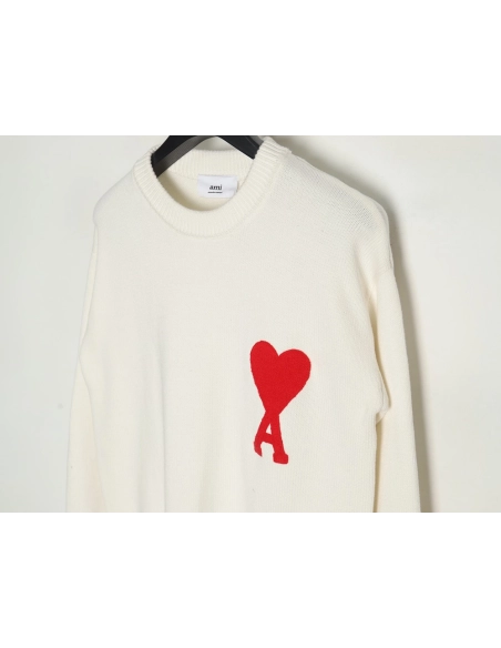 AMI PARIS Heart embroidered crew neck sweater,Ami
