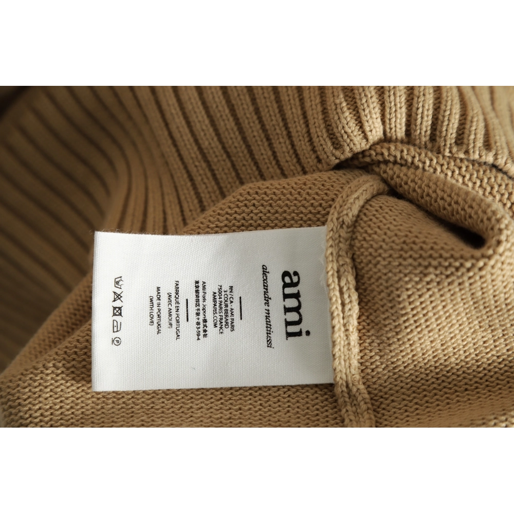 AMI PARIS 21FW Heart Embroidered Round Neck Sweater TSK4,Ami