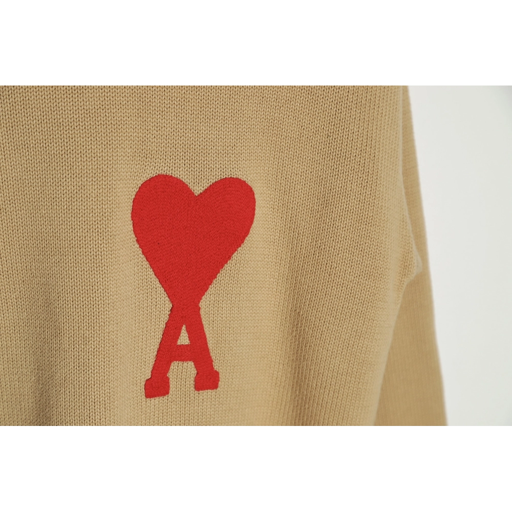 AMI PARIS 21FW Heart Embroidered Round Neck Sweater TSK4,Ami