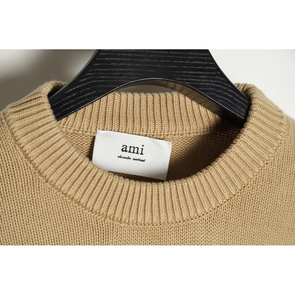 AMI PARIS 21FW Heart Embroidered Round Neck Sweater TSK4,Ami