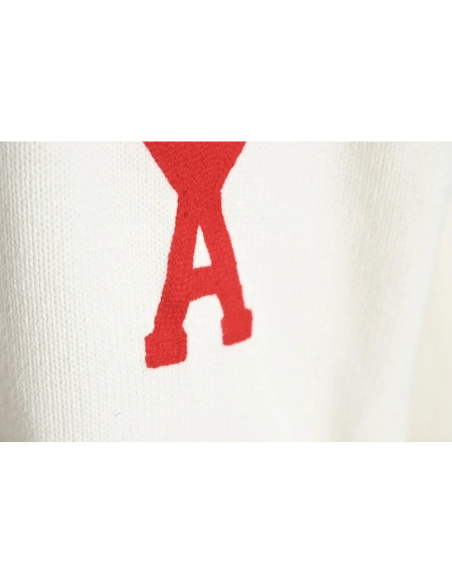 AMI PARIS 21FW Heart Embroidered Round Neck Sweater TSK2,Ami