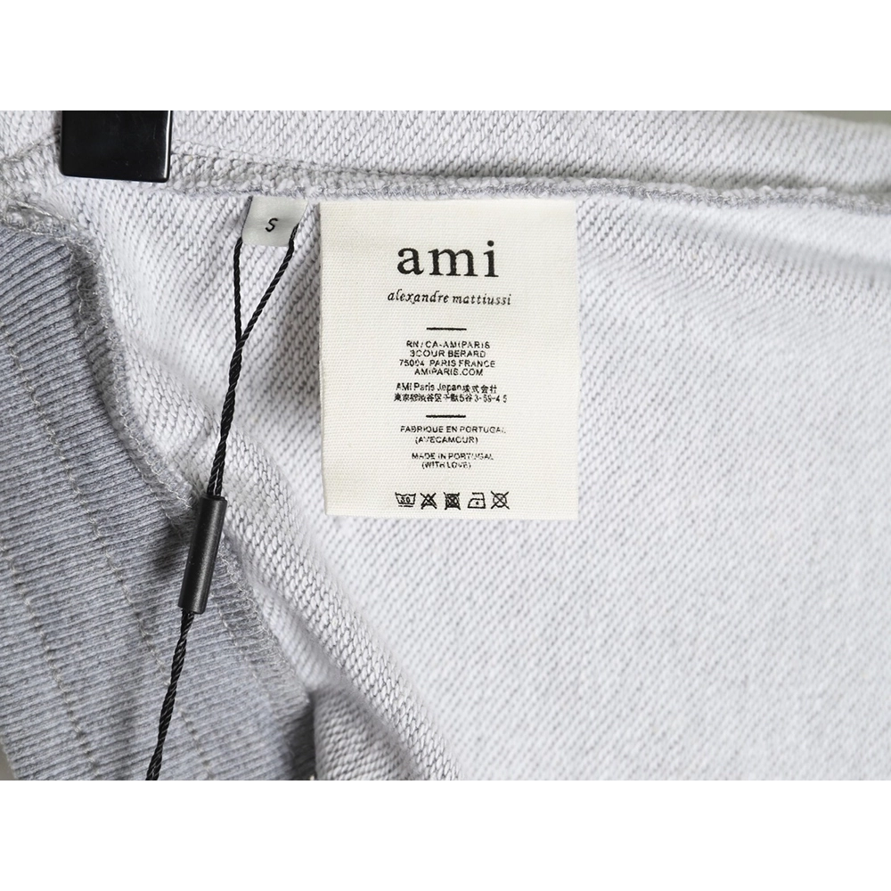 Ami classic heart embroidered trousers TSK1,Ami