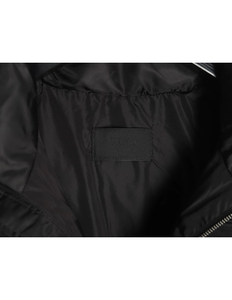 Prada Nylon Logo Flap Pocket Stand Collar Down Men Jacket,Prada Men Jacket,Men Jacket,Buy From Trust Seller