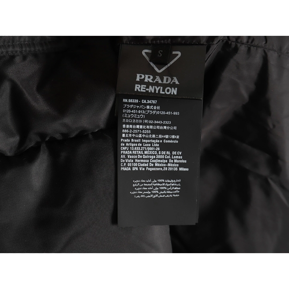 Prada Nylon Logo Flap Pocket Stand Collar Down Men Jacket,Prada Men Jacket,Men Jacket,Buy From Trust Seller