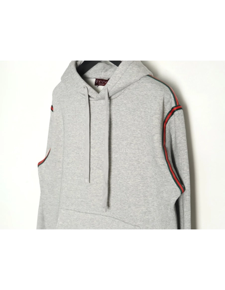 Gucci Grey Web Hooded Sweatshirt,Gucci
