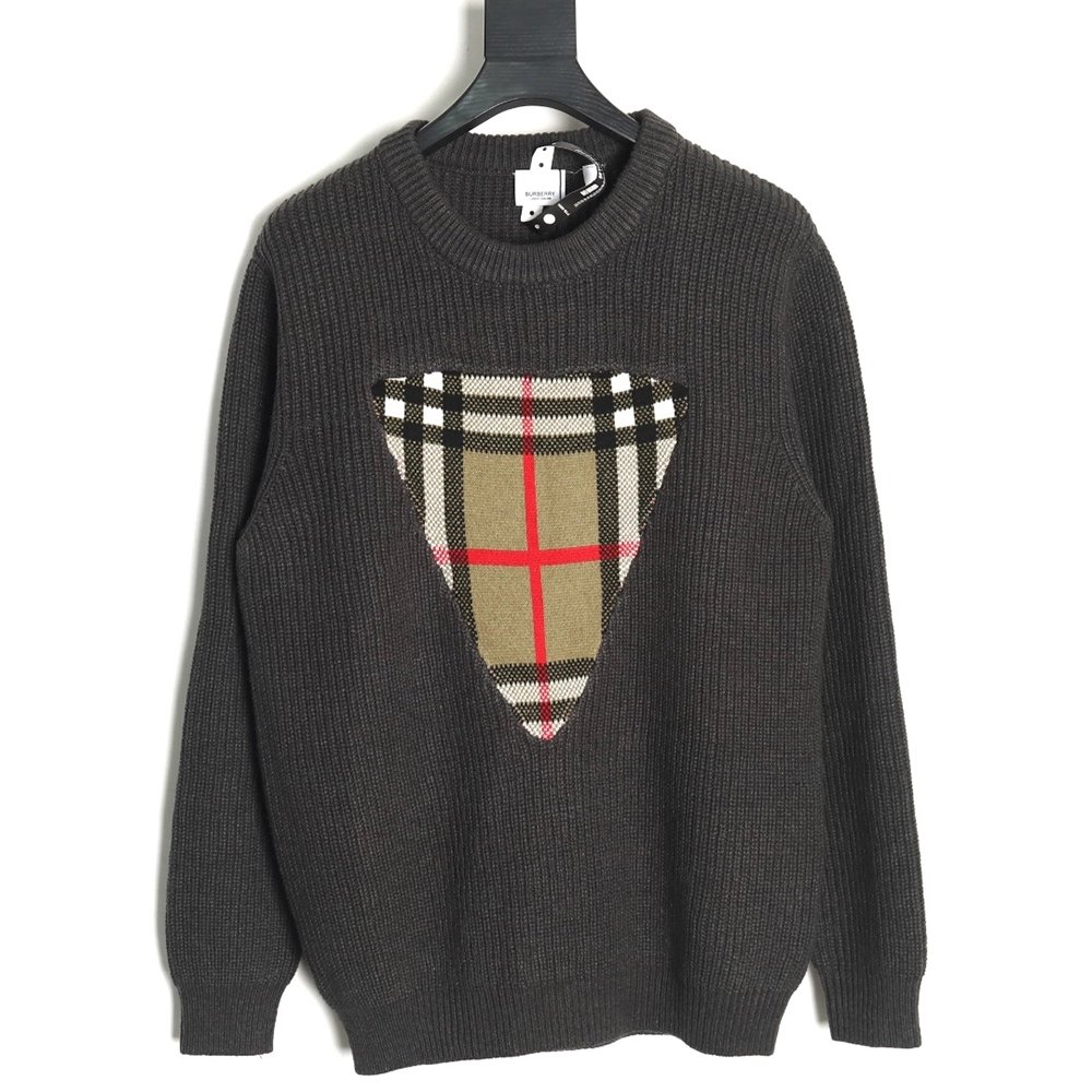 Burberry Vintage color block logo intarsia knit sweater,Burberry