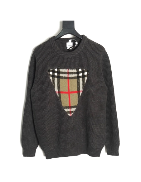 Burberry Vintage color block logo intarsia knit sweater,Burberry