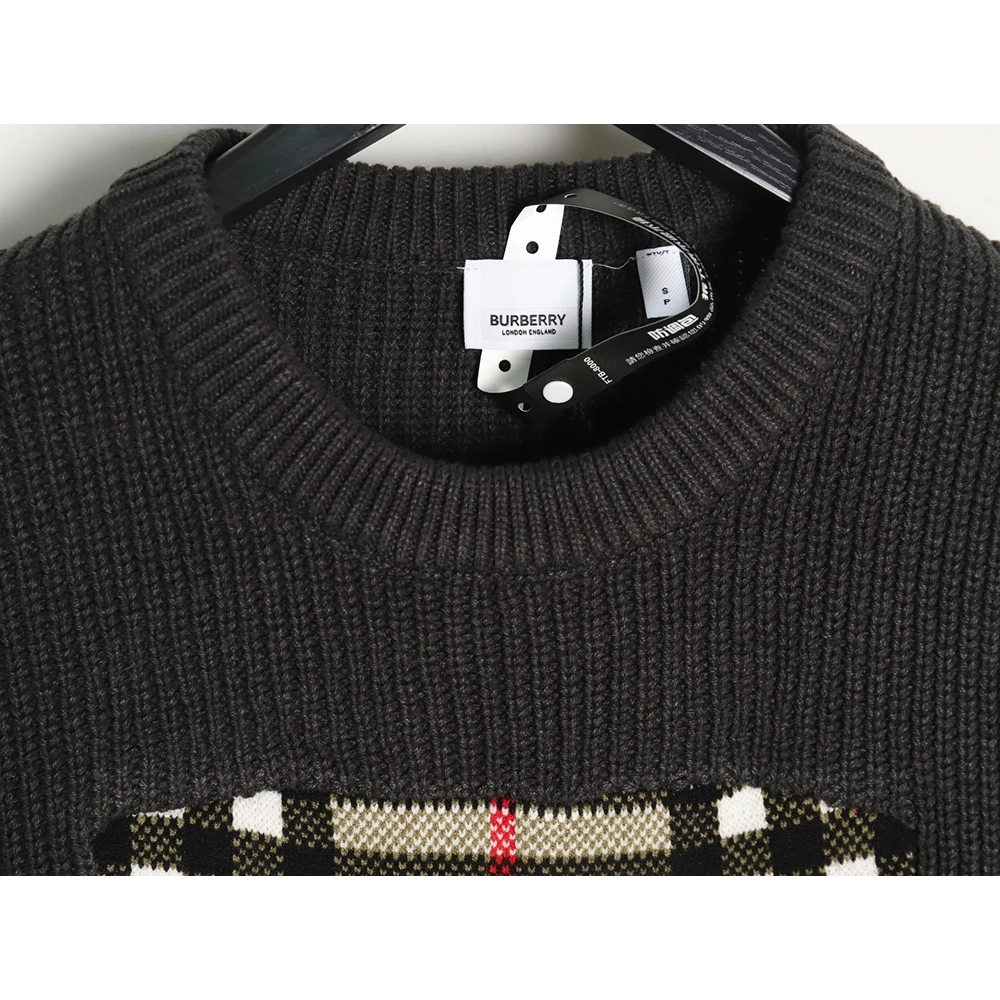 Burberry Vintage color block logo intarsia knit sweater,Burberry