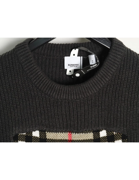 Burberry Vintage color block logo intarsia knit sweater,Burberry