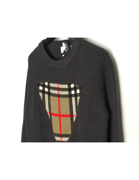 Burberry Vintage color block logo intarsia knit sweater,Burberry