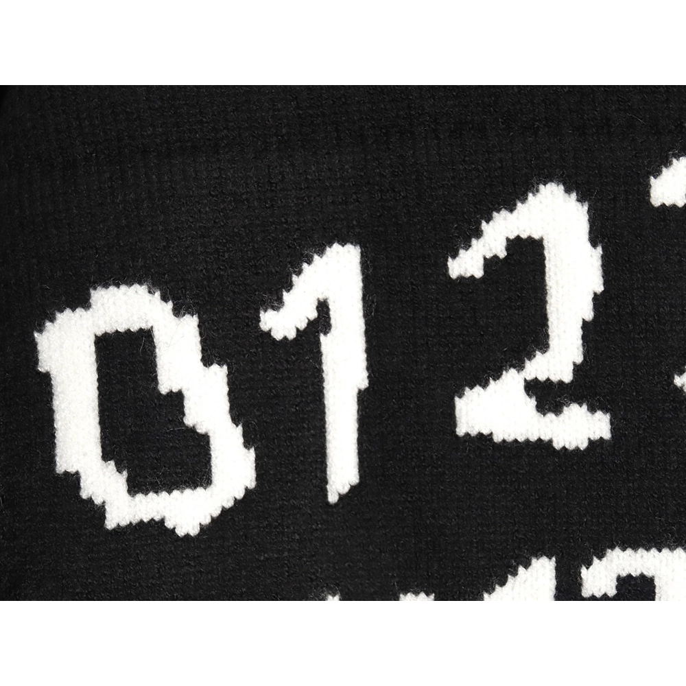 Maison Margiela Numbers distressed knitted crewneck sweater,MAISON MARGIELA