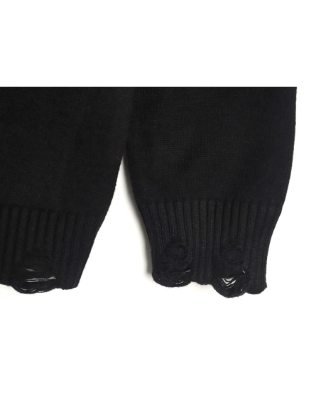 Maison Margiela Numbers distressed knitted crewneck sweater,MAISON MARGIELA