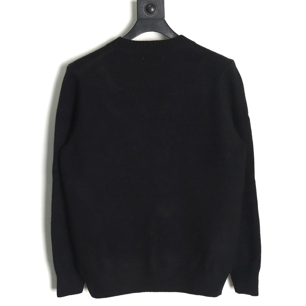 Miu Miu Lettering Jacquard Long Sleeve Crewneck Sweater,Miu Miu