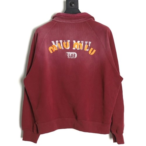 Miu Miu washed gradient print Polo sweatshirt,Miu Miu