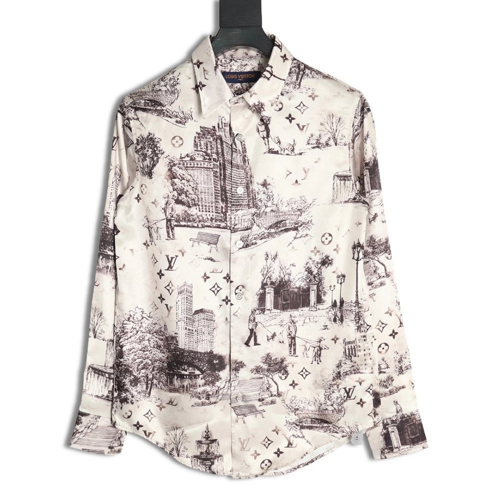 Louis Vuitton City Silk Long Sleeve Shirt,Louis Vuitton