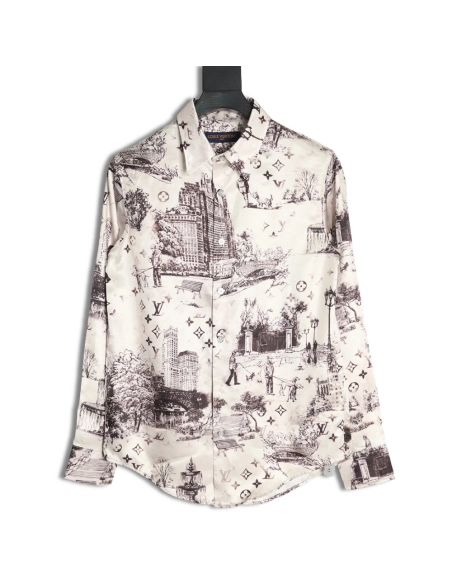 Louis Vuitton City Silk Long Sleeve Shirt,Louis Vuitton