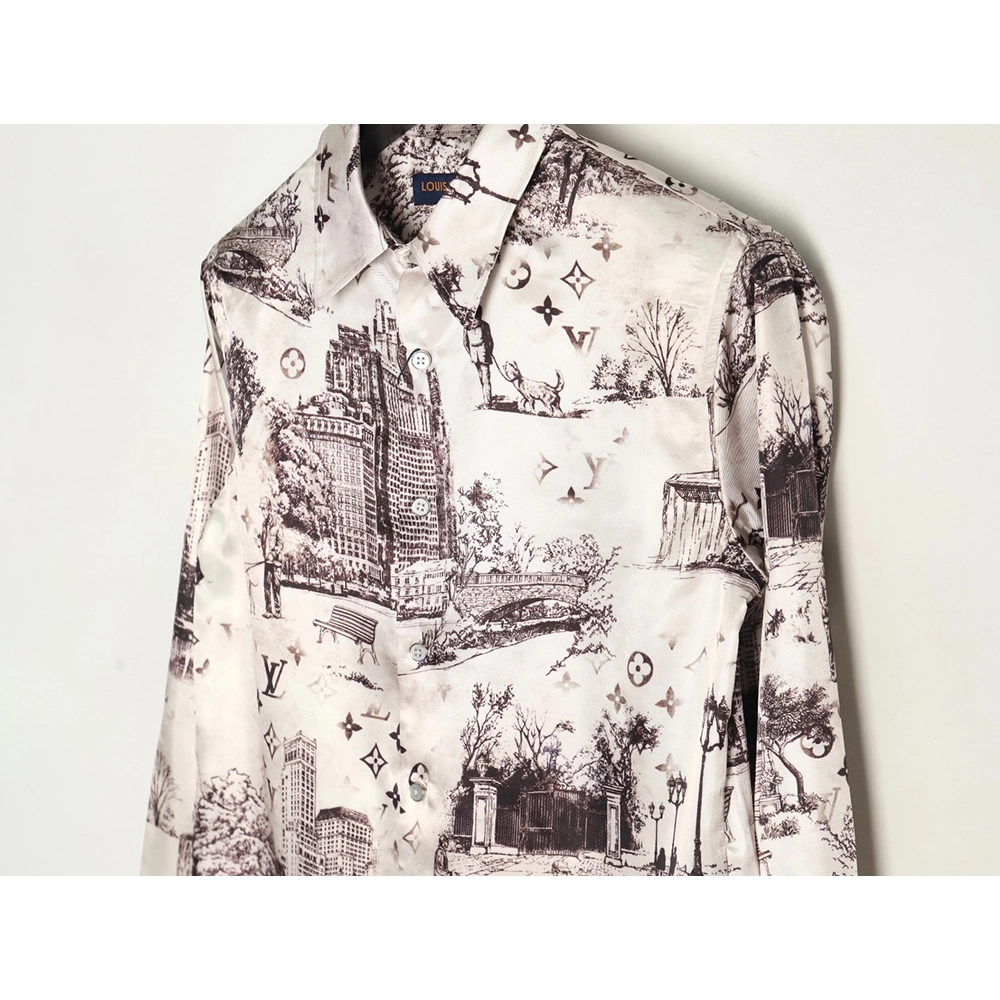 Louis Vuitton City Silk Long Sleeve Shirt,Louis Vuitton