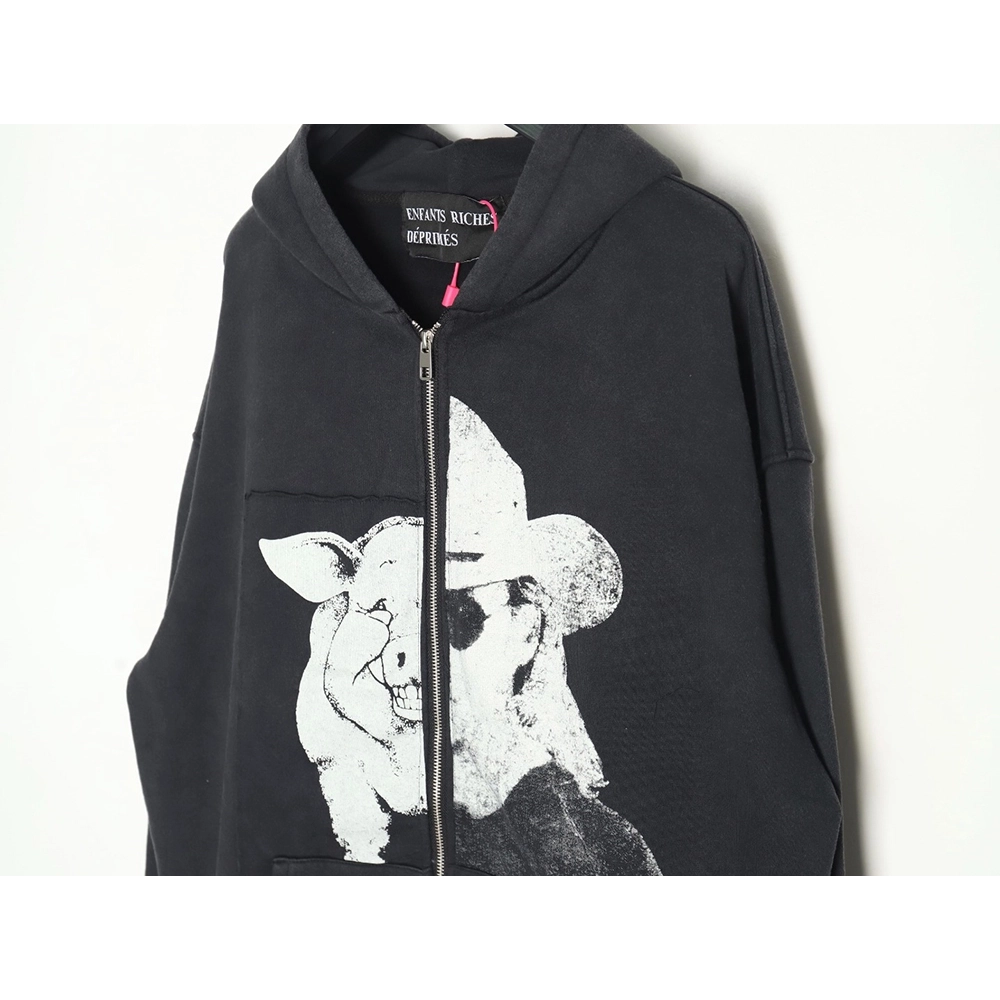 ENFANTS RICHES D¨¦PRIM¨¦S patchwork printed zip-up cardigan Sweatshirt,ENFANTS RICHES DEPRIMES