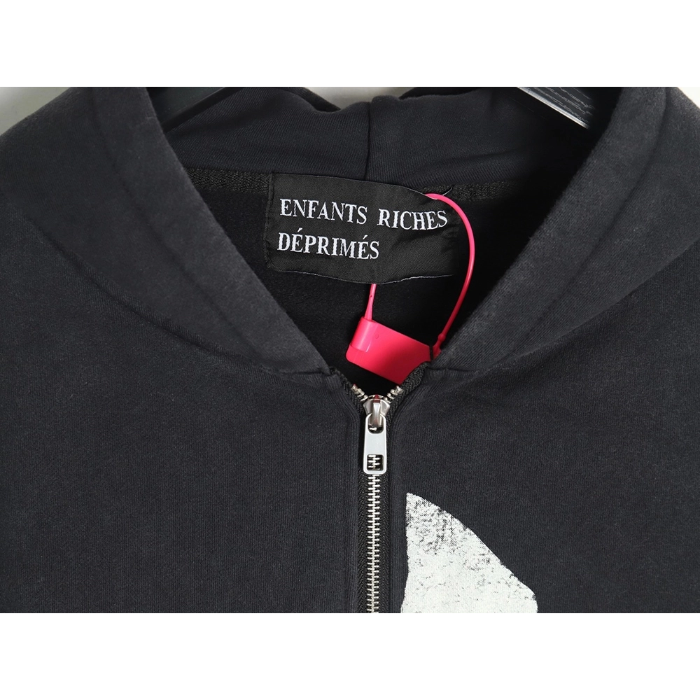 ENFANTS RICHES D¨¦PRIM¨¦S patchwork printed zip-up cardigan Sweatshirt,ENFANTS RICHES DEPRIMES