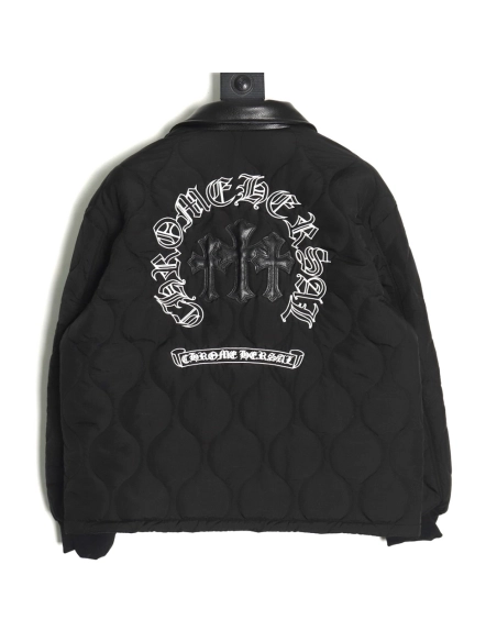 Chrome Hearts Cross Sanskrit Embroidered Lapel Padded Jacket,Chrome Hearts