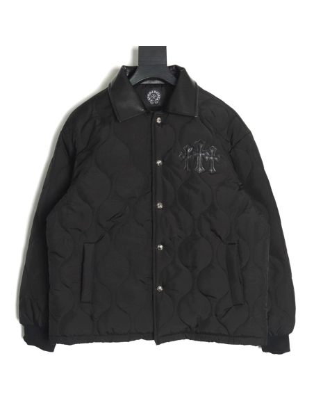 Chrome Hearts Cross Sanskrit Embroidered Lapel Padded Jacket,Chrome Hearts
