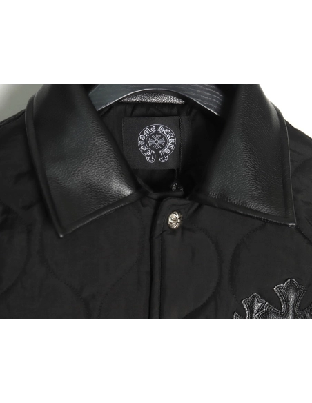 Chrome Hearts Cross Sanskrit Embroidered Lapel Padded Jacket,Chrome Hearts