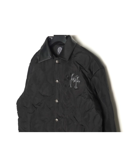 Chrome Hearts Cross Sanskrit Embroidered Lapel Padded Jacket,Chrome Hearts