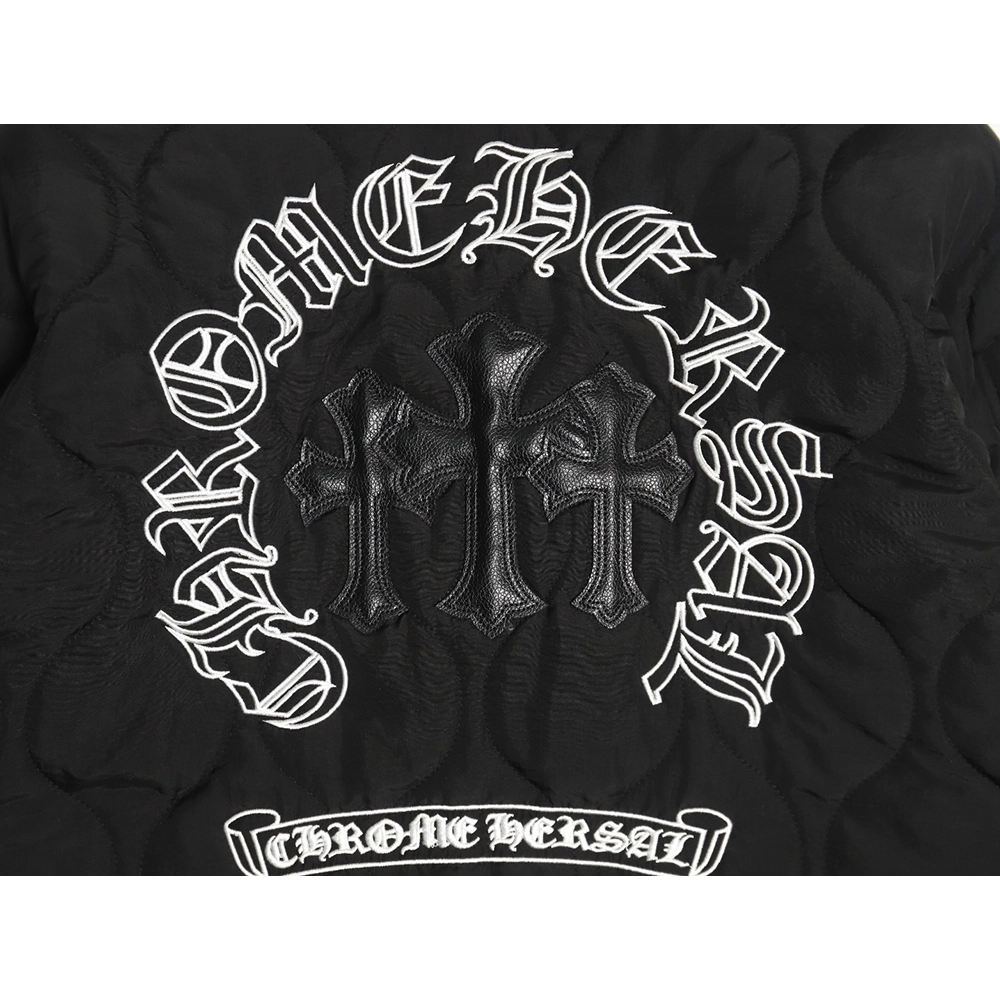 Chrome Hearts Cross Sanskrit Embroidered Lapel Padded Jacket,Chrome Hearts