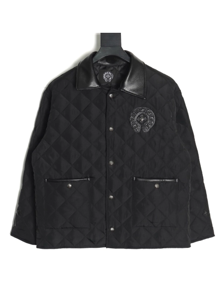 Chrome Hearts Cross Sanskrit Embroidered Lapel Padded Jacket TSK1,Chrome Hearts