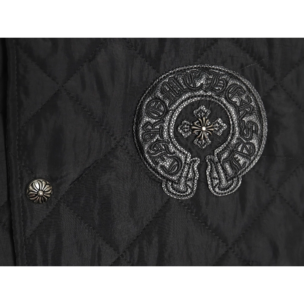 Chrome Hearts Cross Sanskrit Embroidered Lapel Padded Jacket TSK1,Chrome Hearts